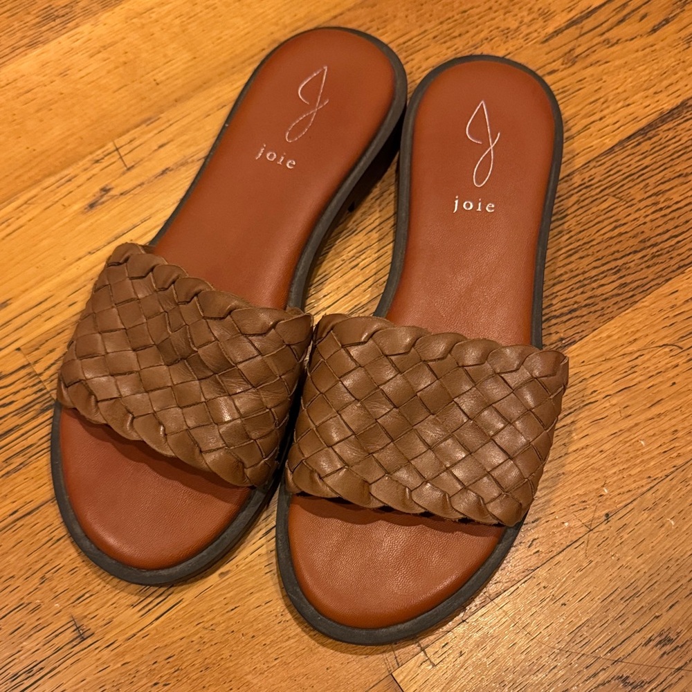 Joie Tan Braided Slide Sandals